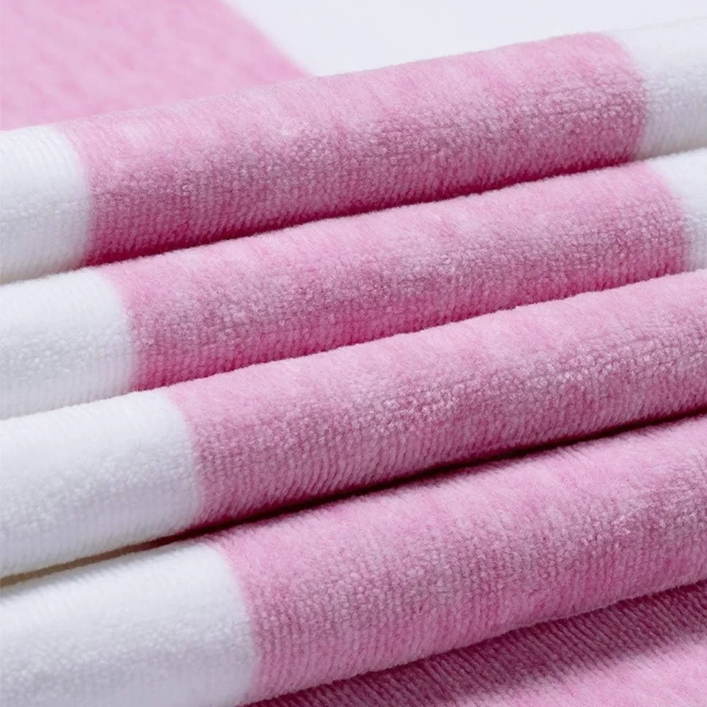 Cotton Soft Pink and White Striped Towel